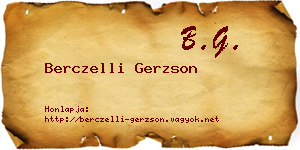 Berczelli Gerzson névjegykártya